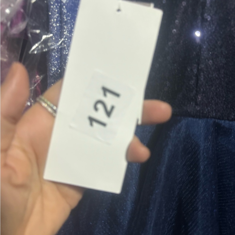 Un Deux Trois Navy Sequin Dress - Picture 7 of 7